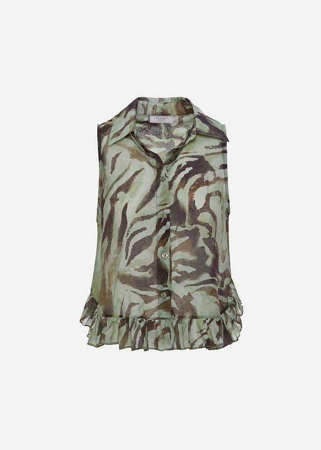 Αμάνικο πουκάμισο σε animal print