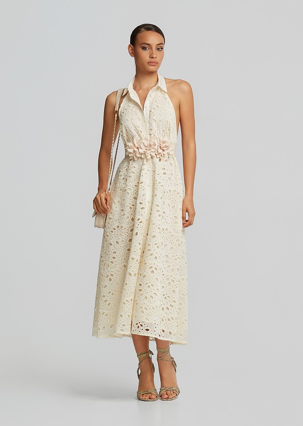 Midi shirt dress in lace | LYNNE