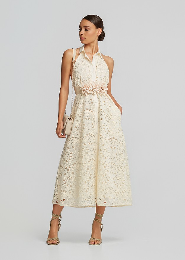 Midi shirt dress in lace