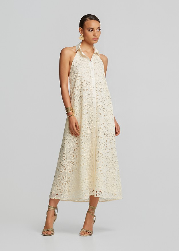 Midi shirt dress in lace
