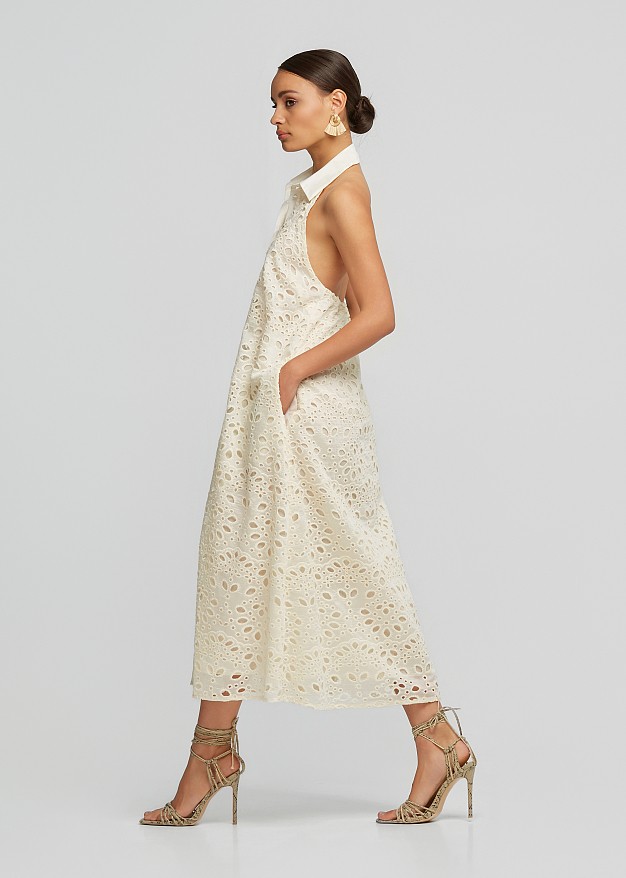 Midi shirt dress in lace