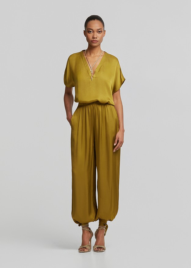 Harem trousers in satin look