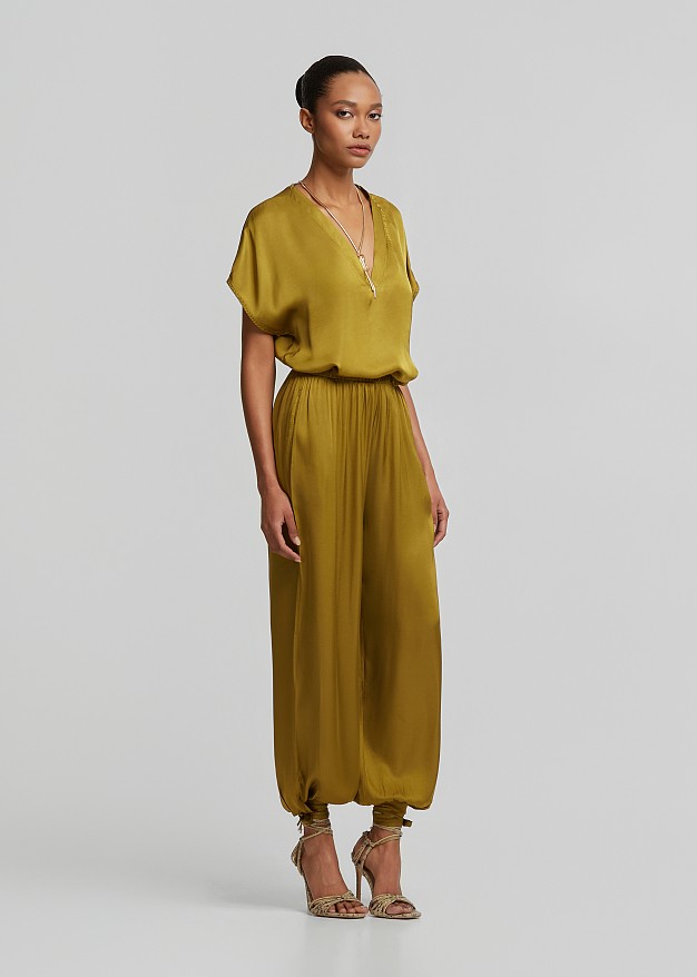 Harem trousers in satin look