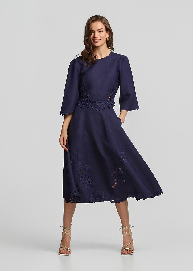 chinese dress ladies Super Midi Dress With Flare Skirt