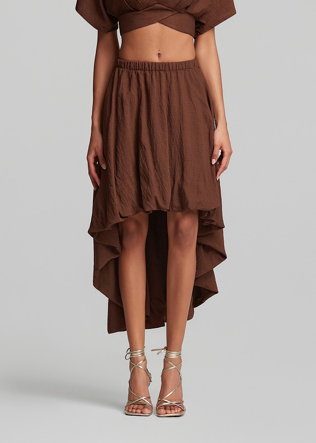 Asymmetrical mini skirt