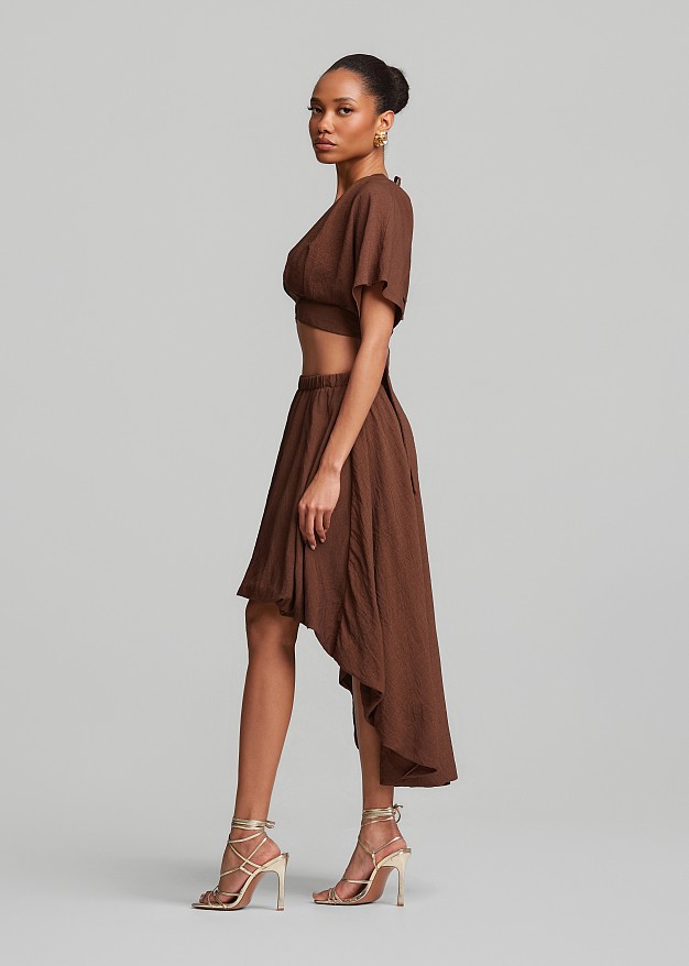 Asymmetrical mini skirt