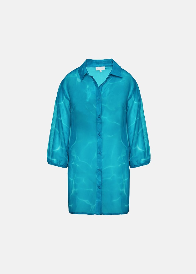 Sheer batik print shirt