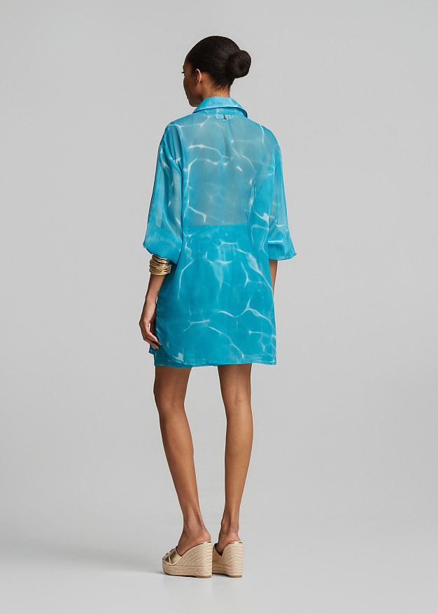 Sheer batik print shirt