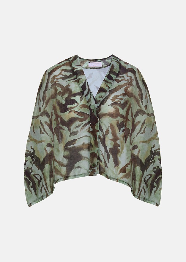 Animal print πουκάμισο με ασυμμετρίες