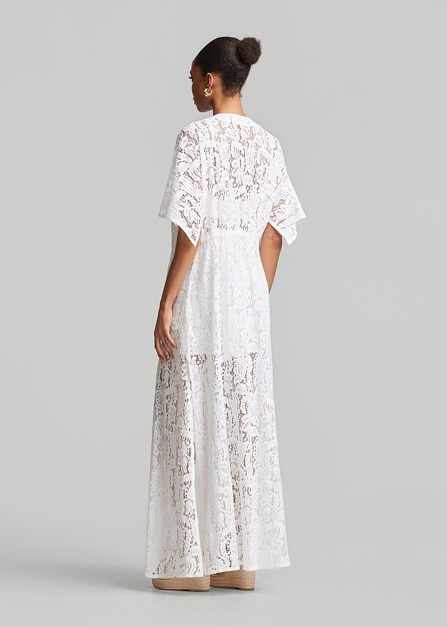Long broderie lace kaftan