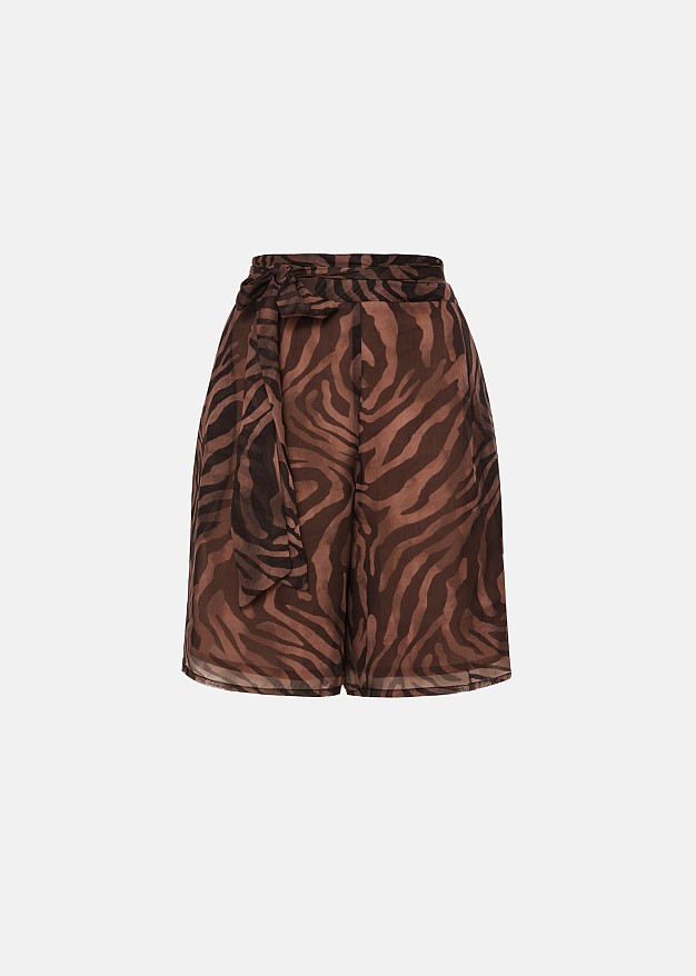 Leopard print high-waisted shorts