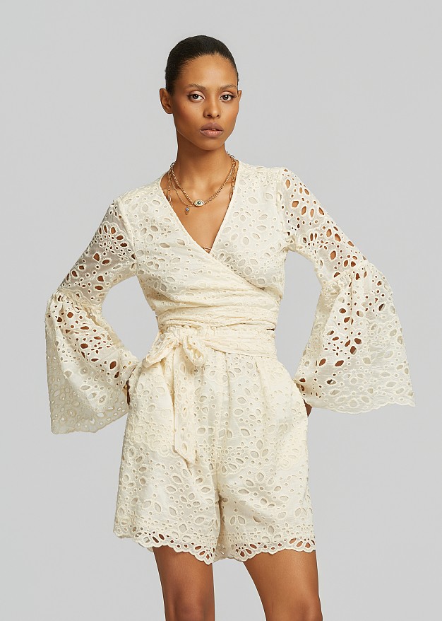 Broderie lace shorts