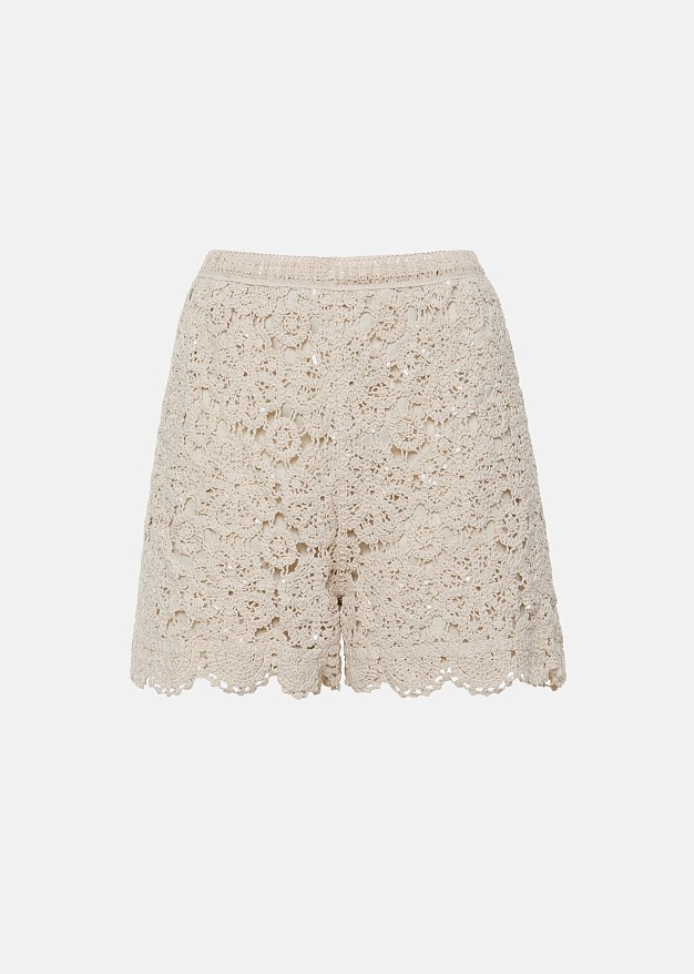 Crochet shorts with sequins