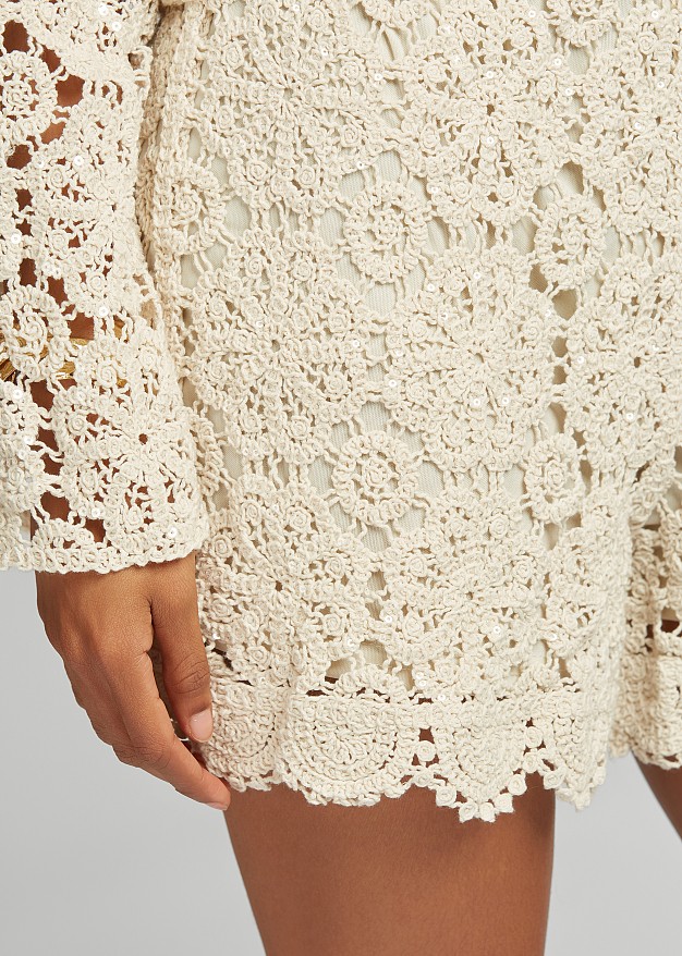 Crochet shorts with sequins