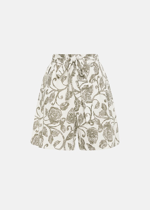 Printed high-waisted shorts