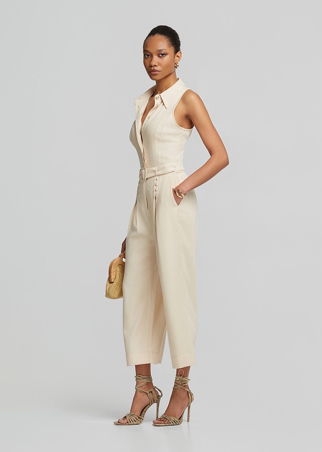 Jumpsuit with decorative drawstrings