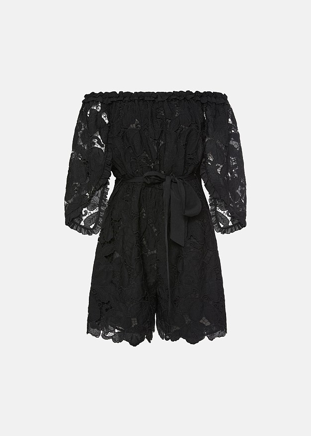Off shoulder lace jumpsuit