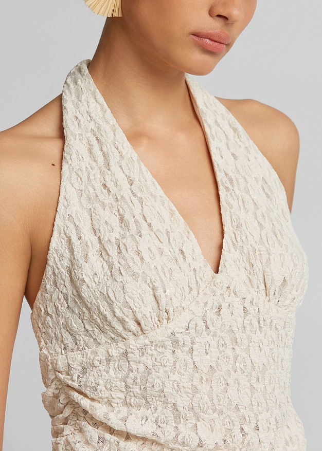 Lace halter neck blouse