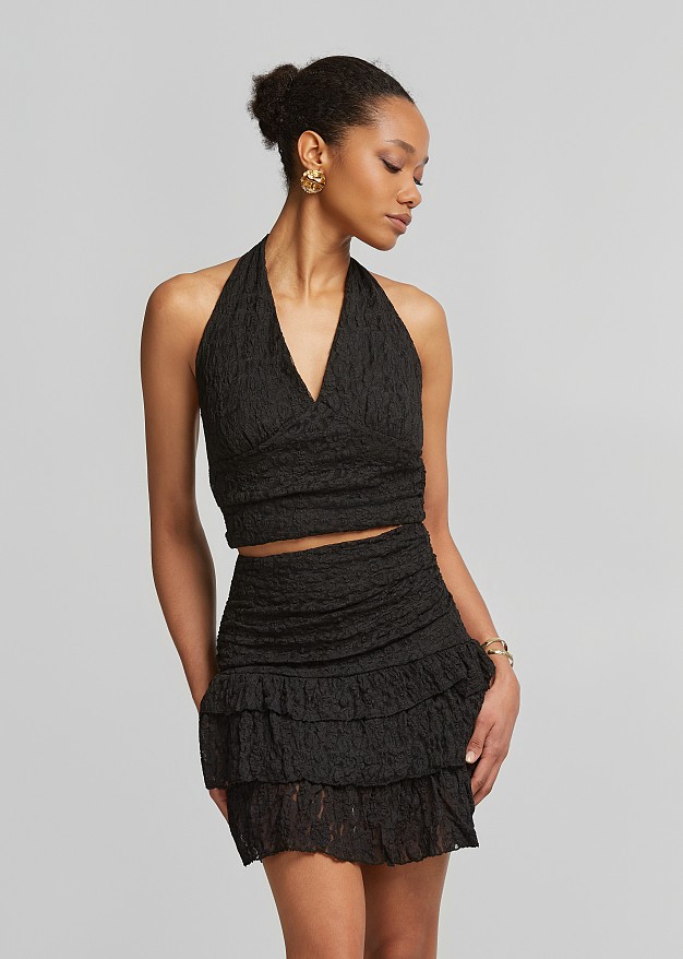 Lace halter neck blouse