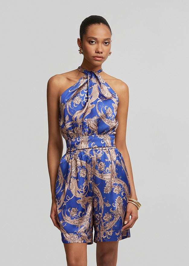 Printed halter neck top