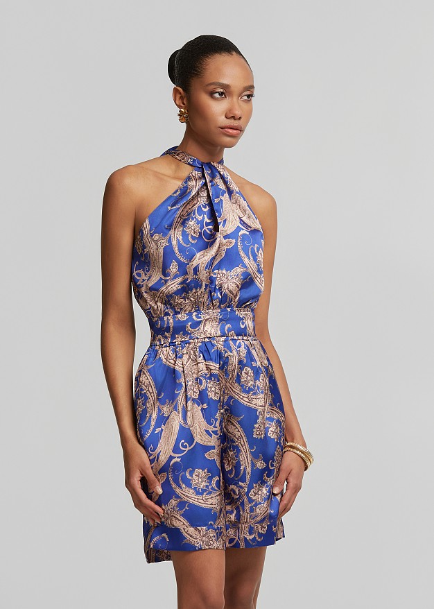 Printed halter neck top