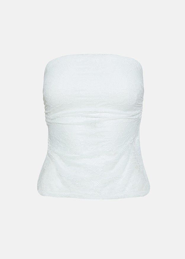 Strapless stretch lace top