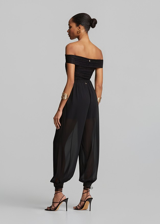 Off shoulder μπλούζα από δαντέλα