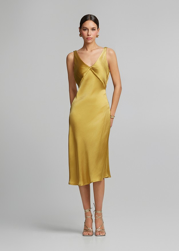 Midi lingerie-style dress in a satin look