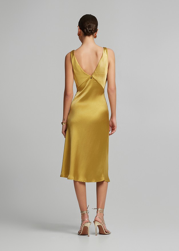 Midi lingerie-style dress in a satin look