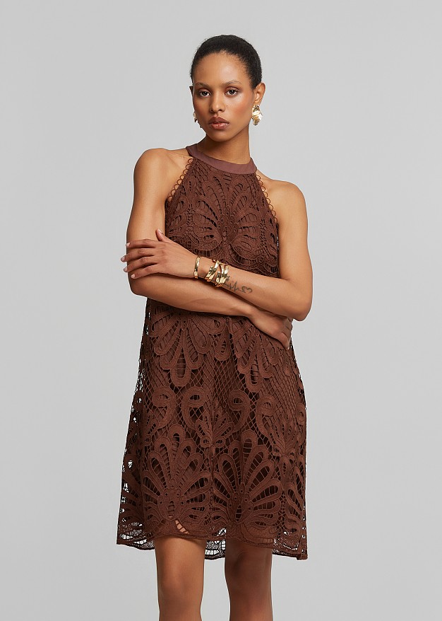 Halter neck lace dress
