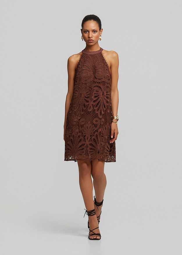 Halter neck lace dress
