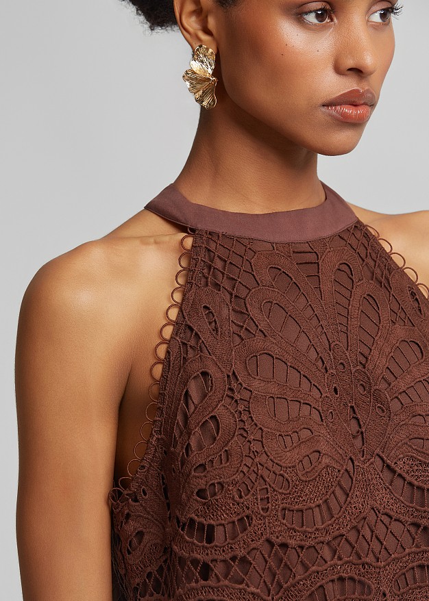 Halter neck lace dress
