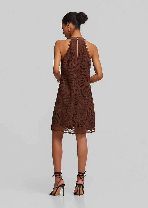 Halter neck lace dress