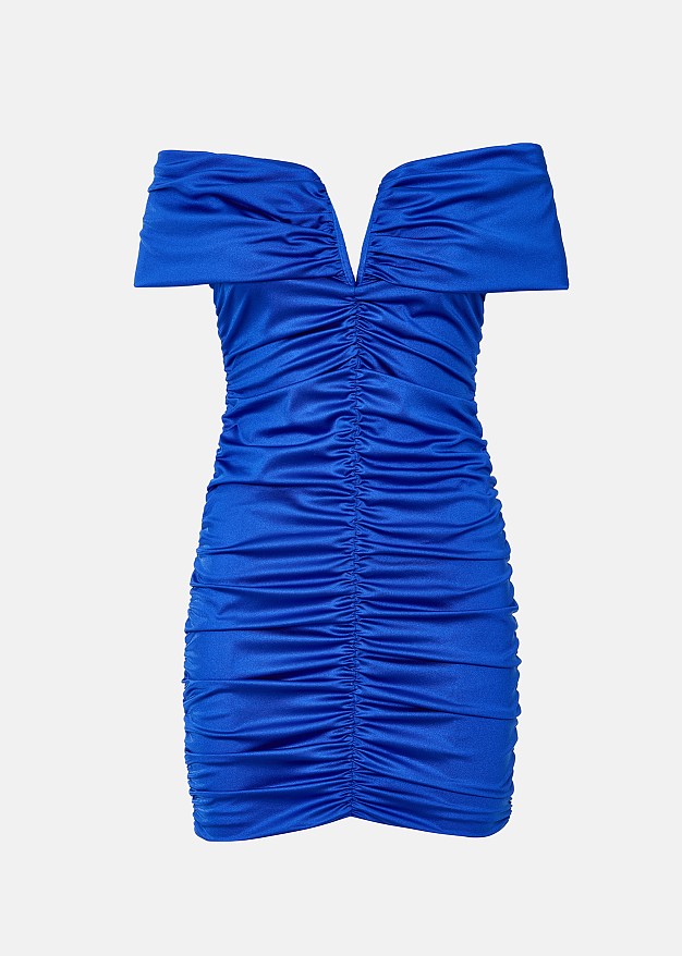 Mini off-shoulder dress with ruching