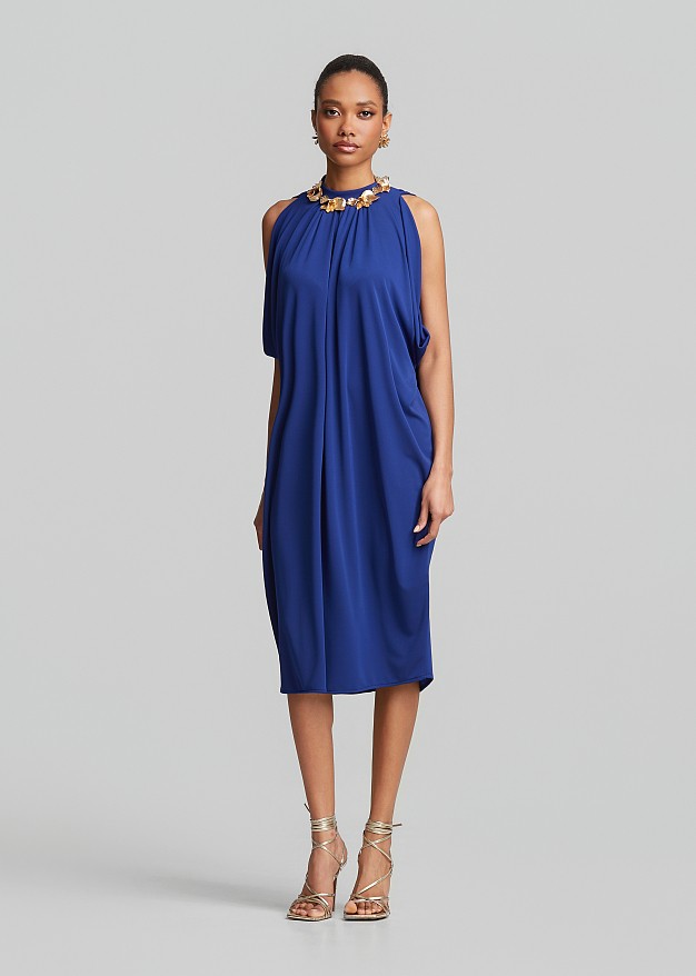 Sleeveless stretch dress with ruched detailing