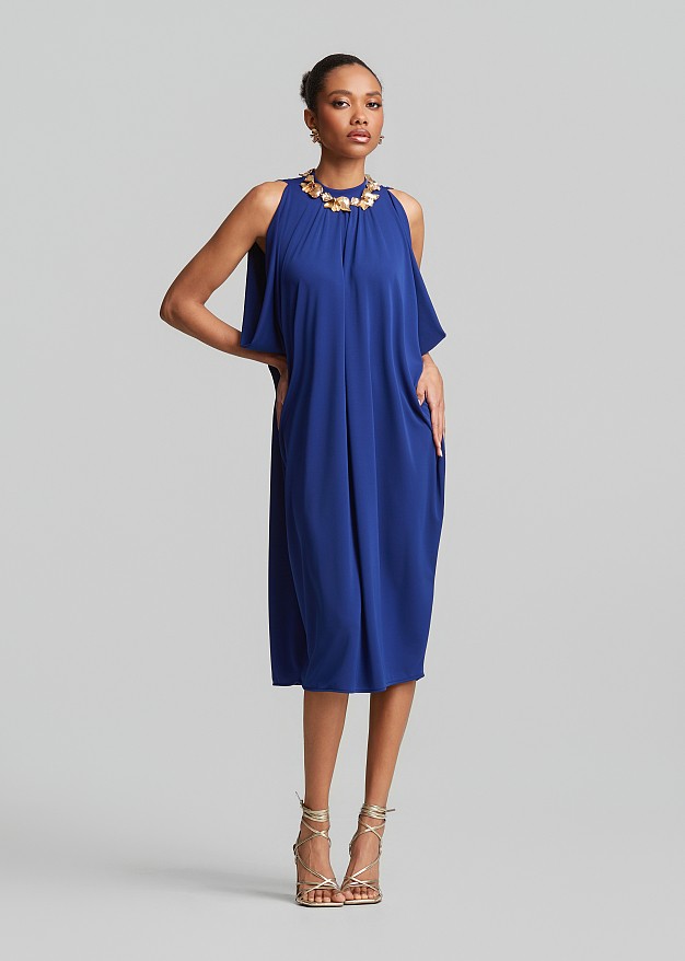 Sleeveless stretch dress with ruched detailing