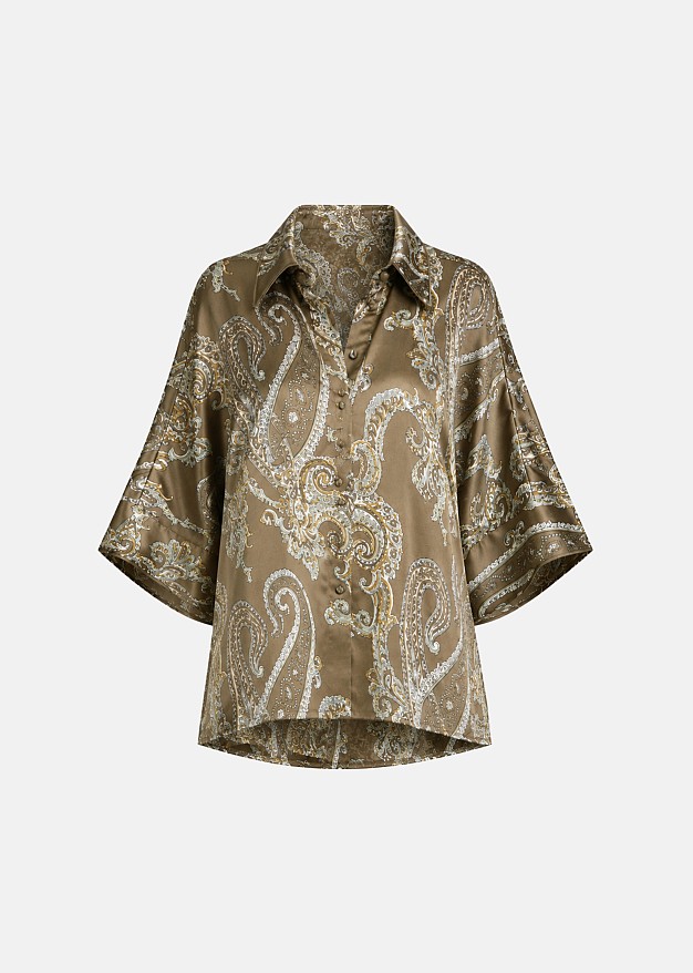 Printed shirt in lurex paisleys pattern