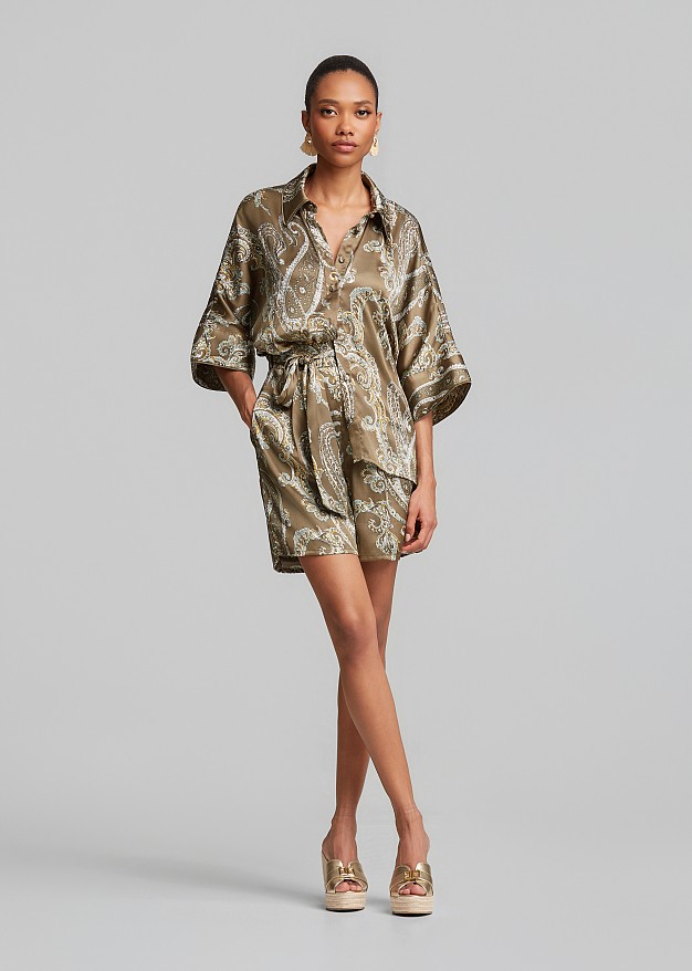 Printed shirt in lurex paisleys pattern