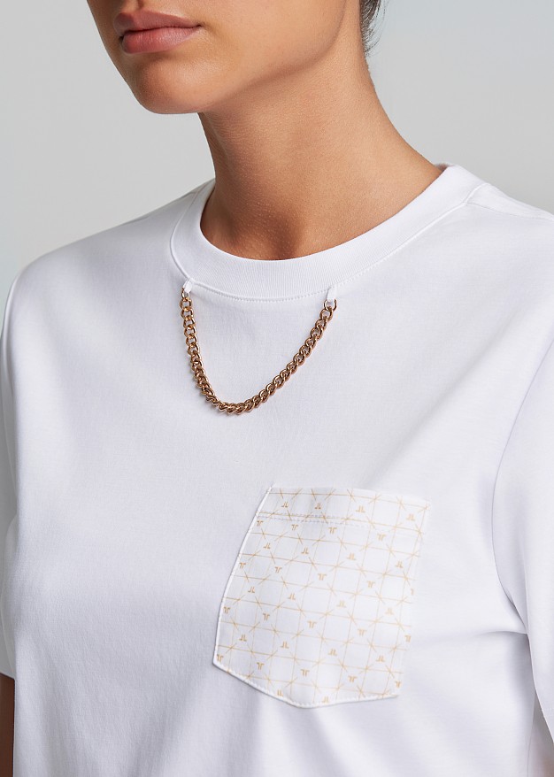 Cotton top with chain and pocket