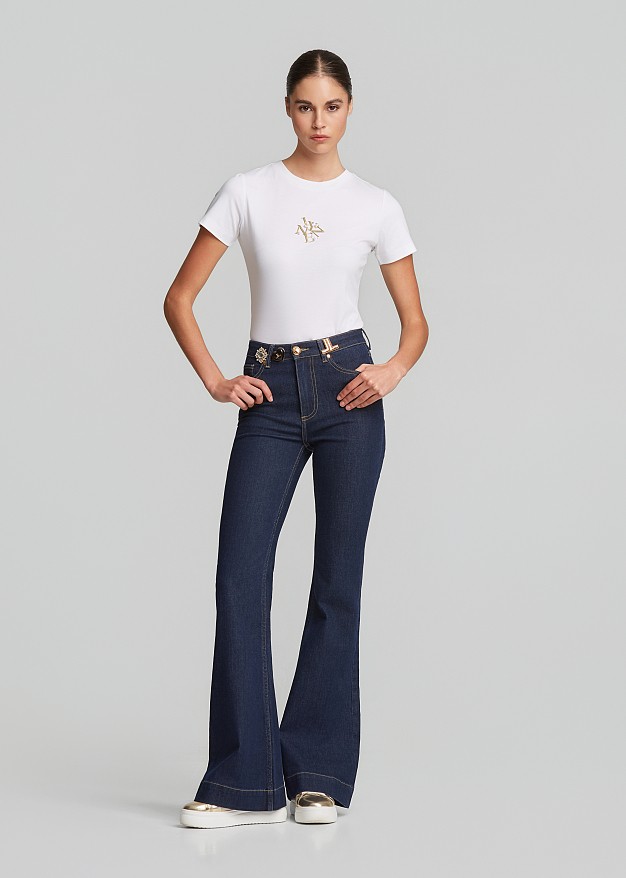 Cotton T-shirt with LYNNE logo print
