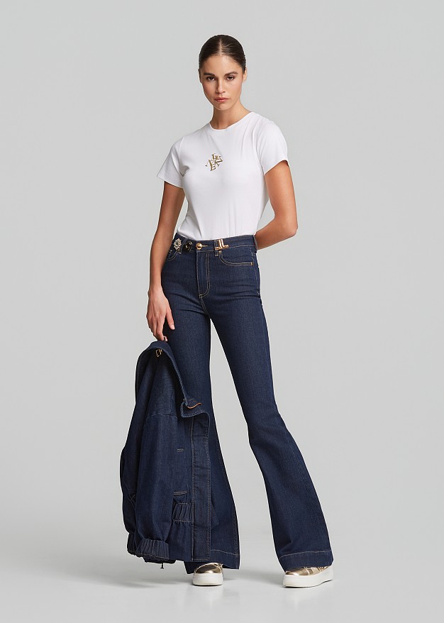 Cotton T-shirt with LYNNE logo print