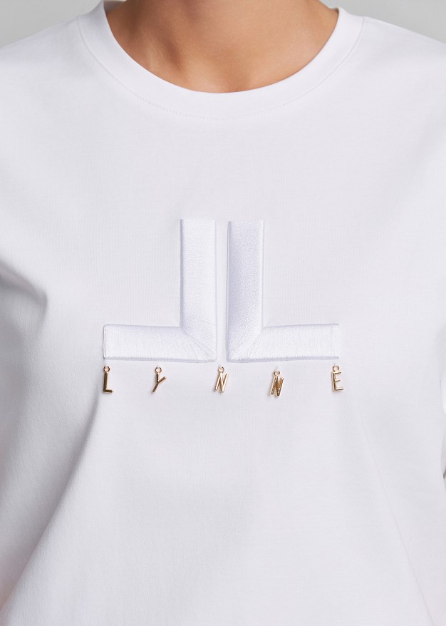 Μπλούζα με logo κέντημα και μεταλλικά charms