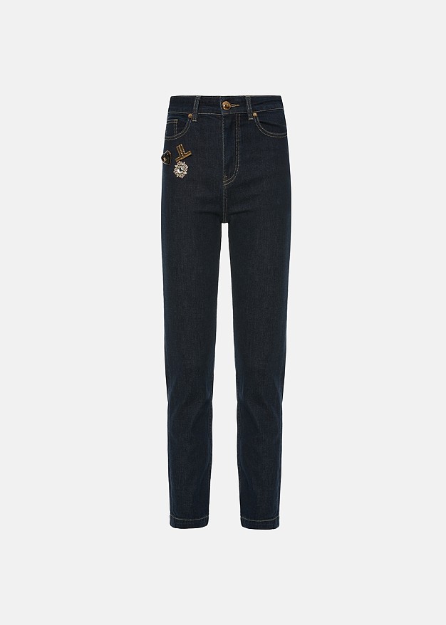 High-waisted skinny jeans