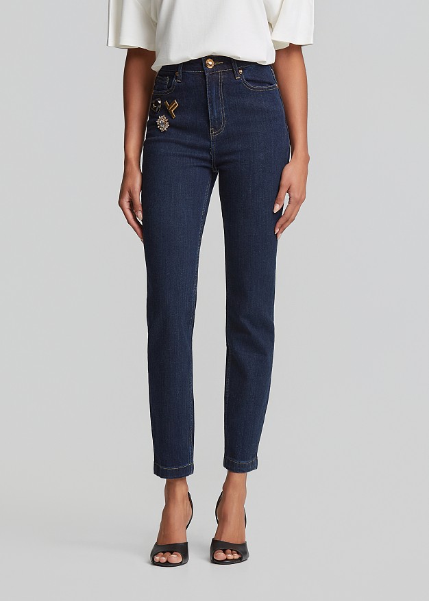 High-waisted skinny jeans