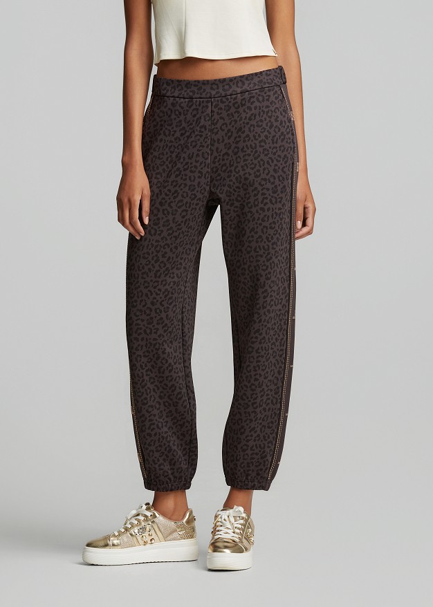 Grey animal printed sweatpants