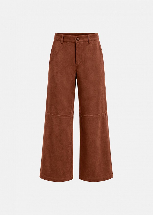 Pantaloni drepți cu efect de piele întoarsă