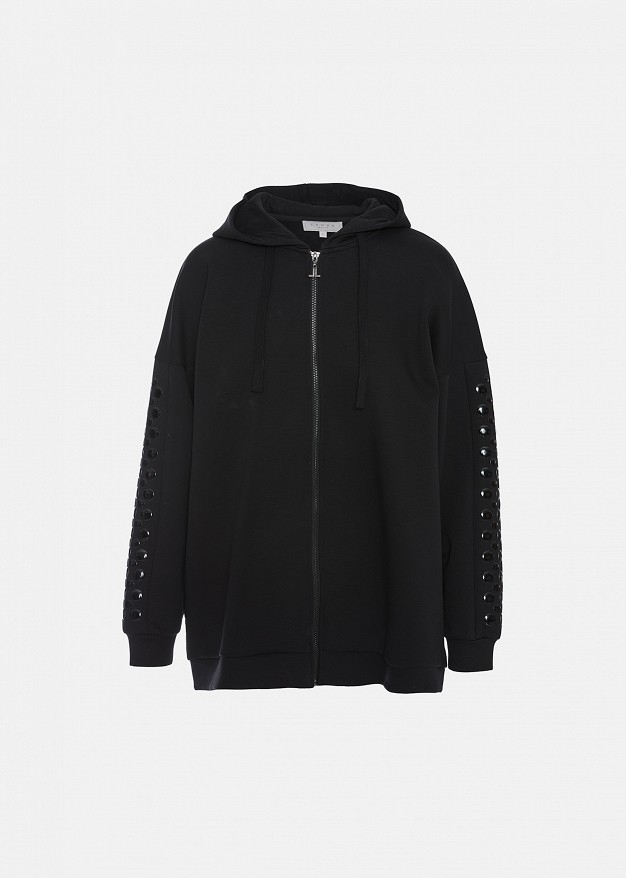Long line hooded sweatshirt