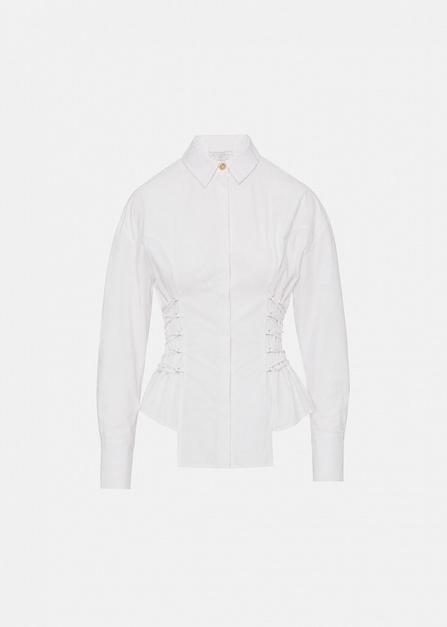 Cotton shirt in corset-effect fit
