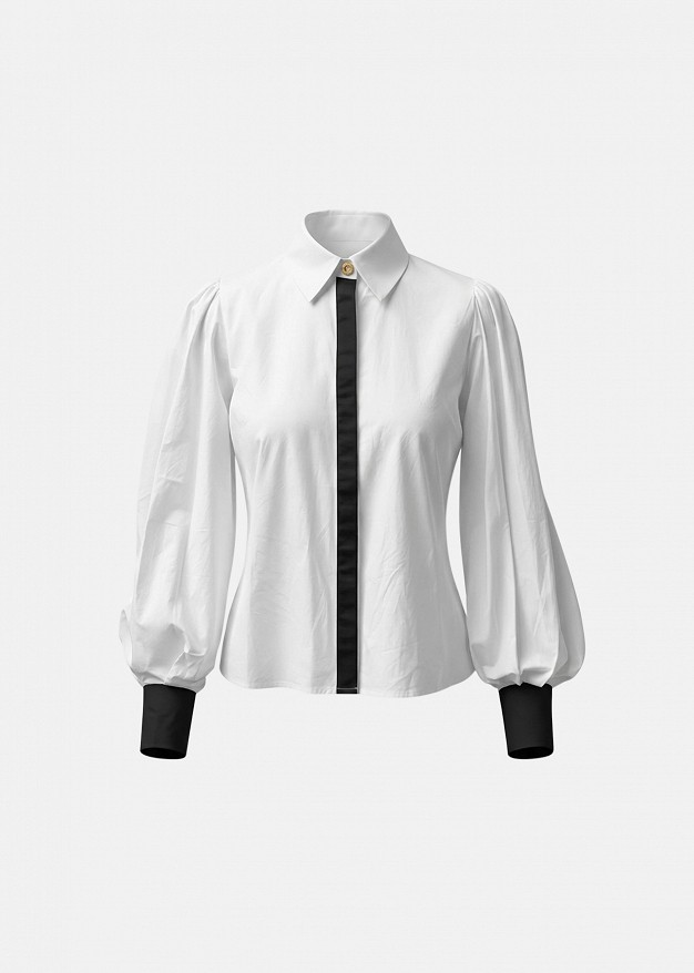 Cotton shirt with statement sleeves