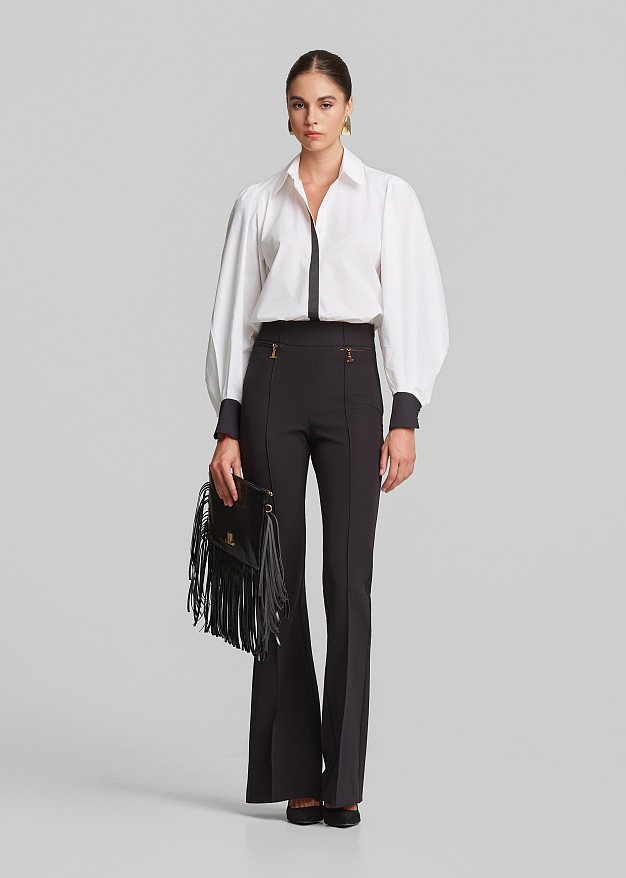 Cotton shirt with statement sleeves